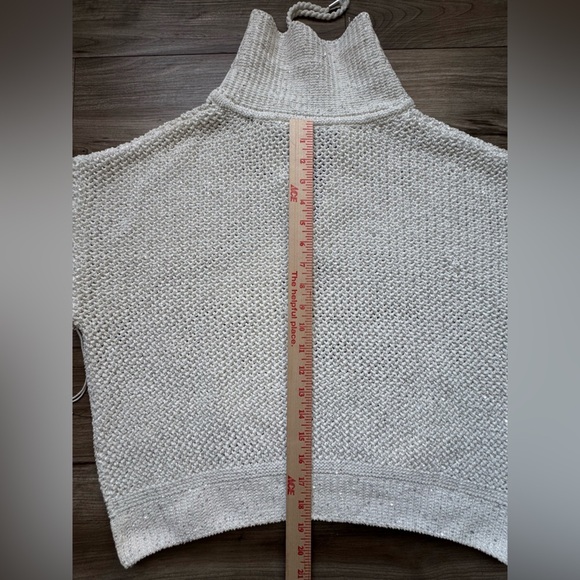 JOIE Cross Stitch Silver Sparkle Cream Knit Pullover Sweater Women’s Sz L NWT - Picture 8 of 11